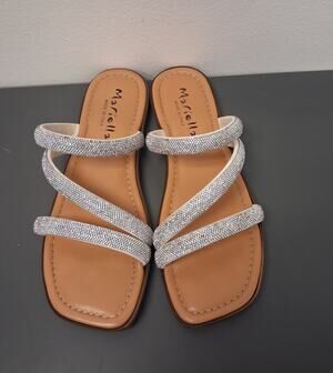 Mariella snadals rose gold bronze sparkle slip ons size 9.5